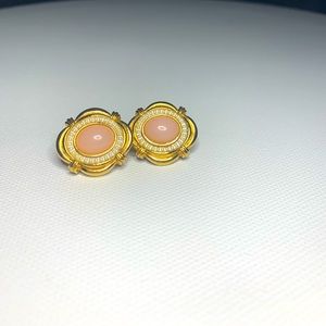 Vintage Avon Pink Earrings Victorian Spring Faux Pearl 1988